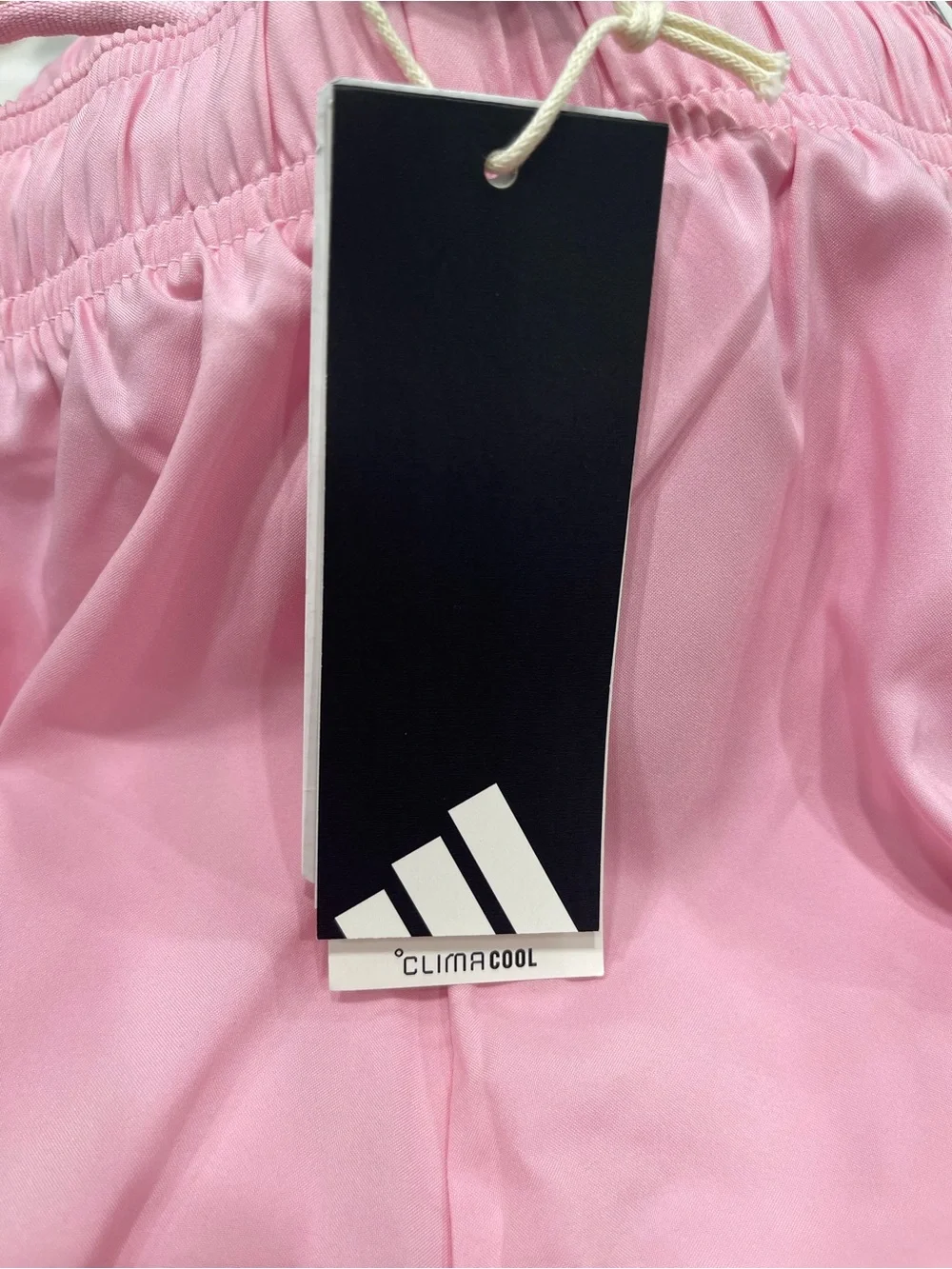 adidas Pink Athletic Shorts with Black Stripe Detail